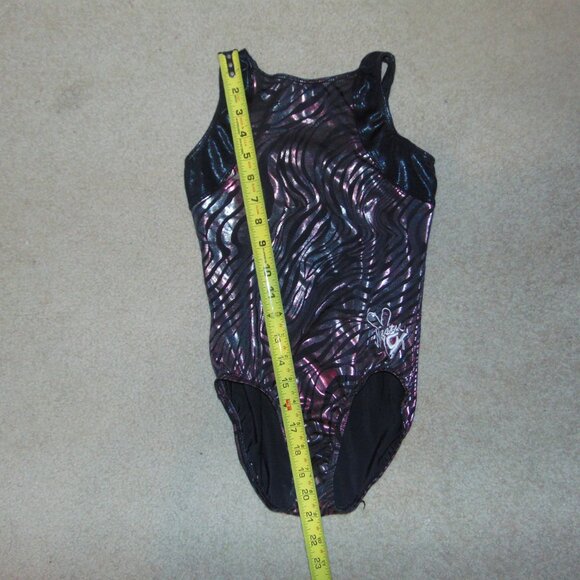 GK Natsia Black Silver Zebra Leotard CL - Picture 5 of 6